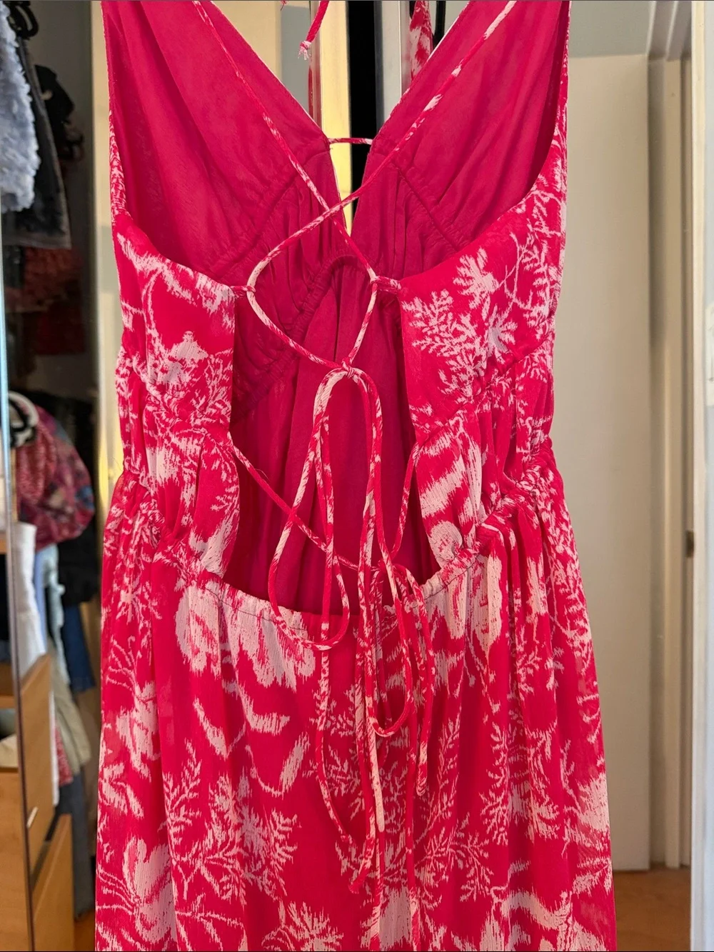 Pink BA&SH Strappy Floral Maxi Dress